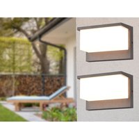 Led Außenwandleuchte 2er set in Anthrazit & Weiß, Breite 23cm von MEINEWUNSCHLEUCHTE