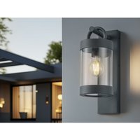 Meinewunschleuchte - led Außenwandleuchte Laterne im Landhausstil, Anthrazit, Höhe 33cm von MEINEWUNSCHLEUCHTE