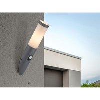 Meinewunschleuchte - led Außenwandleuchte in Anthrazit & Opal mit Bewegungsmelder, Höhe 41cm von MEINEWUNSCHLEUCHTE