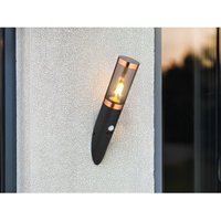 Meinewunschleuchte - led Außenwandleuchte in Schwarz & Kupfer mit Bewegungsmelder, Höhe 41cm von MEINEWUNSCHLEUCHTE