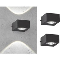 Meinewunschleuchte - led Außenwandleuchten 2er set Schwarz mit Up and Down Licht - 8cm breit Meinewunschleuchte - led Außenwandleuchten 2er set Schwarz mit Up and Down Licht - 8cm breit von MEINEWUNSCHLEUCHTE