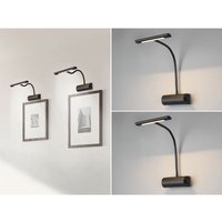 Meinewunschleuchte - led Bilderleuchte 2er Set Wandleuchte mit Drehdimmer, Schwarz von MEINEWUNSCHLEUCHTE