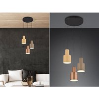 Cluster led Pendelleuchte 3-flammig Metall Coffee Töne, ø 37cm von MEINEWUNSCHLEUCHTE