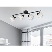 Led Deckenstrahler 4-flammig Schwarz, Metallschirme Grau, Breite 72cm Led Deckenstrahler 4-flammig Schwarz, Metallschirme Grau, Breite 72cm von MEINEWUNSCHLEUCHTE