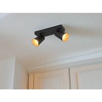 Led Deckenstrahler Schwarz Gold 2-flammig, Breite 28cm Led Deckenstrahler Schwarz Gold 2-flammig, Breite 28cm von MEINEWUNSCHLEUCHTE