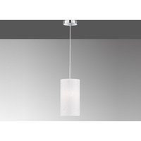 Led Hängelampe 1 flammig dimmbar mit Dekor Stoffschirm Zylinder Weiß ø 16cm von MEINEWUNSCHLEUCHTE