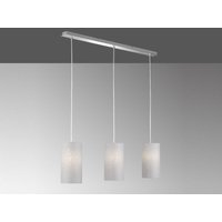 Led Hängelampe 3 flammig dimmbar mit Dekor Stoffschirmen Grau, 110cm lang von MEINEWUNSCHLEUCHTE