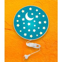 Led Kinderzimmer Wandlampe mit Stecker und Schalter, Petrol ø 25cm Led Kinderzimmer Wandlampe mit Stecker und Schalter, Petrol ø 25cm von MEINEWUNSCHLEUCHTE