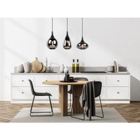Led Pendelleuchte 3 flammig Glas Chrom verspiegelt & Rauchglas Optik, b: 69cm von MEINEWUNSCHLEUCHTE