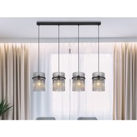 Led Pendelleuchte 4-flammig mit Rauchglas Stäben, Breite 110cm von MEINEWUNSCHLEUCHTE