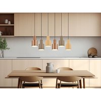 Led Pendelleuchte 6-flammig Metall Coffee Töne, Breite 85cm von MEINEWUNSCHLEUCHTE
