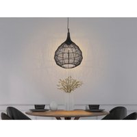 Led Pendelleuchte mit Drahtgeflecht Lampenschirm Schwarz, ø 42cm von MEINEWUNSCHLEUCHTE