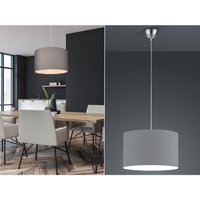 Meinewunschleuchte - led Pendelleuchte mit Stoff Lampenschirm in Grau ø 40cm von MEINEWUNSCHLEUCHTE