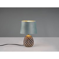 Led Retro Tischleuchte mit Samtschirm in Grün/Gold, Höhe 27cm Led Retro Tischleuchte mit Samtschirm in Grün/Gold, Höhe 27cm von MEINEWUNSCHLEUCHTE