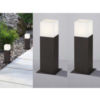 Meinewunschleuchte - led Sockelleuchte 2er Set in Anthrazit Höhe 30cm IP44 - Außenleuchte Wegeleuchte von MEINEWUNSCHLEUCHTE