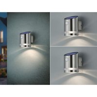 Meinewunschleuchte - led Solar Wandleuchte 2er Set Außenleuchte mit Bewegungsmelder Silber matt Meinewunschleuchte - led Solar Wandleuchte 2er Set Außenleuchte mit Bewegungsmelder Silber matt von MEINEWUNSCHLEUCHTE