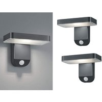 Meinewunschleuchte - led Solar Wandleuchte 2er Set Außenleuchten mit Bewegungsmelder in Anthrazit von MEINEWUNSCHLEUCHTE