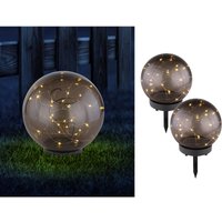 LED Solarkugeln 2er SET - Kugeln rauchfarbig Ø 20cm mit Erdspieß LED Solarkugeln 2er SET - Kugeln rauchfarbig Ø 20cm mit Erdspieß von MEINEWUNSCHLEUCHTE