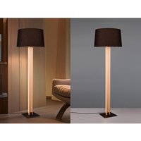 Led Stehleuchte mit beleuchtetem Holzkorpus und Stoffschirm, h: 150cm von MEINEWUNSCHLEUCHTE