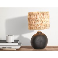 Led Tischlampe Höhe 38,5cm Keramikfuß Schwarz mit Lampenschirm aus Seegras Led Tischlampe Höhe 38,5cm Keramikfuß Schwarz mit Lampenschirm aus Seegras von MEINEWUNSCHLEUCHTE