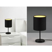 Meinewunschleuchte - led Tischleuchte mit Stoffschirm in Schwarz innen Gold, Höhe 28cm von MEINEWUNSCHLEUCHTE