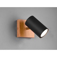 Led Wand- & Deckenstrahler Schwarz mit Holz 1-flammig Spot schwenkbar von MEINEWUNSCHLEUCHTE