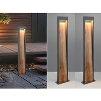 Meinewunschleuchte - 2er Set led Wegeleuchten in Anthrazit & Holzoptik, Höhe 100cm Meinewunschleuchte - 2er Set led Wegeleuchten in Anthrazit & Holzoptik, Höhe 100cm von MEINEWUNSCHLEUCHTE