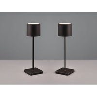 Meinewunschleuchte - 2er set Akku led Tischlampen kabellos für Innen & Außen, Schwarz - h: 38cm von MEINEWUNSCHLEUCHTE
