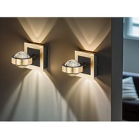 Meinewunschleuchte - 2er set led Wandlampen Schwarz Gold mit Schalter dimmbar, Höhe 12cm Meinewunschleuchte - 2er set led Wandlampen Schwarz Gold mit Schalter dimmbar, Höhe 12cm von MEINEWUNSCHLEUCHTE