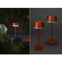 Meinewunschleuchte - Akku Tischleuchte 2er Set für Outdoor dimmbar, kabellos in Terracotta, 30cm von MEINEWUNSCHLEUCHTE
