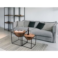 Ausgefallene Couchtische 2er Set aus Metall und Holz von MEINEWUNSCHLEUCHTE
