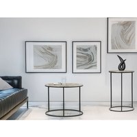 Meinewunschleuchte - Beistelltische 2er Set rund Metall in Schwarz Silber, Höhe 46 und 61cm Meinewunschleuchte - Beistelltische 2er Set rund Metall in Schwarz Silber, Höhe 46 und 61cm von MEINEWUNSCHLEUCHTE
