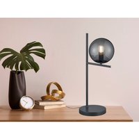 Meinewunschleuchte - Design led Tischleuchte Anthrazit Lampenschirm Glaskugel Rauchfarbig, Höhe 52cm von MEINEWUNSCHLEUCHTE