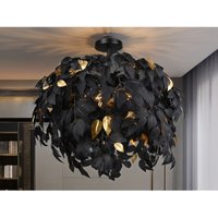 Große led Deckenleuchte mit Blätter Lampenschirm Schwarz-Gold, ø 70cm Große led Deckenleuchte mit Blätter Lampenschirm Schwarz-Gold, ø 70cm von MEINEWUNSCHLEUCHTE