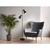 Große led Stehleuchte mit 2 schwenkbaren Spots Schwarz, Höhe 161cm von MEINEWUNSCHLEUCHTE