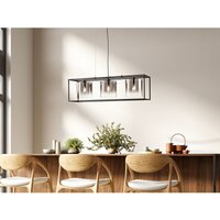 Meinewunschleuchte - Hängelampe 3 flammig Schwarz mit Rauchglas & led dimmbar - 90cm lang von MEINEWUNSCHLEUCHTE