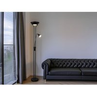 Meinewunschleuchte - Klassischer led Deckenfluter mit Leselampe in Schwarz matt, Höhe 181,5cm von MEINEWUNSCHLEUCHTE