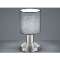 Kleine led Tischleuchte mit Stoffschirm Grau, touch dimmbar, Höhe 18cm Kleine led Tischleuchte mit Stoffschirm Grau, touch dimmbar, Höhe 18cm von MEINEWUNSCHLEUCHTE