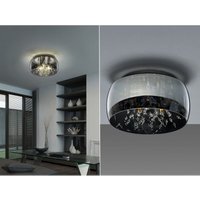 Kristall led Deckenleuchte Glas Chrom verspiegelt & Rauchglas Optik, ø 34cm von MEINEWUNSCHLEUCHTE