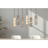 Moderne led Pendelleuchte 6-flammig aus Metall in Coffee Tönen, B:100cm von MEINEWUNSCHLEUCHTE