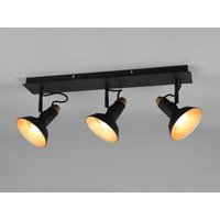 Meinewunschleuchte - Retro led Deckenstrahler 3-flammig aus Metall in Schwarz / Gold von MEINEWUNSCHLEUCHTE
