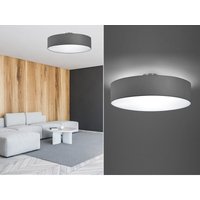Meinewunschleuchte - Runde led Deckenleuchte mit Stoffschirm in Grau ø 50cm von MEINEWUNSCHLEUCHTE