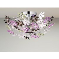 Meinewunschleuchte - Verspielte led Deckenleuchte Ø51cm im floralen Design - Chrom Multicolor von MEINEWUNSCHLEUCHTE