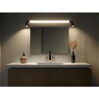 Meinewunschleuchte - led Bad Spiegelleuchte mit 2 Strahlern & Schalter, Schwarz Breite 90cm von MEINEWUNSCHLEUCHTE