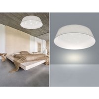 Meinewunschleuchte - led Deckenleuchte mit Stofflampenschirm in Weiß Ø45cm Höhe 12cm von MEINEWUNSCHLEUCHTE