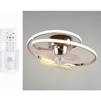 Led Deckenleuchte in Silber Chrom mit integriertem Ventilator, ø 50cm von MEINEWUNSCHLEUCHTE