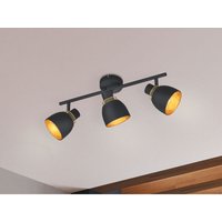 Led Deckenstrahler 3-flammig Metall Schwarz Gold mit Drahtgeflecht Breite 45cm von MEINEWUNSCHLEUCHTE