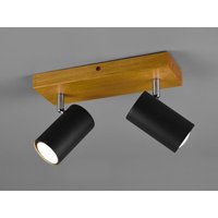Meinewunschleuchte - led Deckenstrahler Schwarz mit Holz 2-flammig, Breite 26cm Meinewunschleuchte - led Deckenstrahler Schwarz mit Holz 2-flammig, Breite 26cm von MEINEWUNSCHLEUCHTE