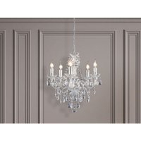 Led Kronleuchter 5-flammig Silber Chrom mit Acryl Kristall ø 52cm von MEINEWUNSCHLEUCHTE