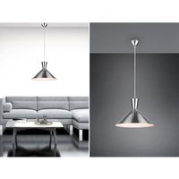 Meinewunschleuchte - led Pendelleuchte 1 flammig Industrial Style Metallschirm Silber Ø35cm von MEINEWUNSCHLEUCHTE